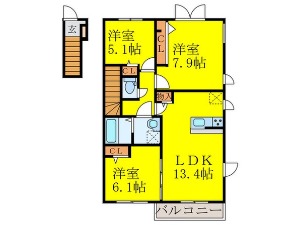 アルミック山荘Ａ棟の物件間取画像